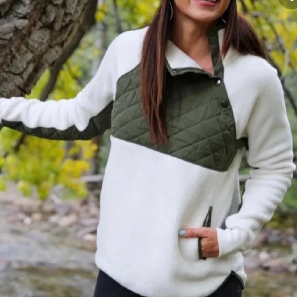 Abercrombie & Fitch Pullover Asymmetrical Snap Fleece Size Small